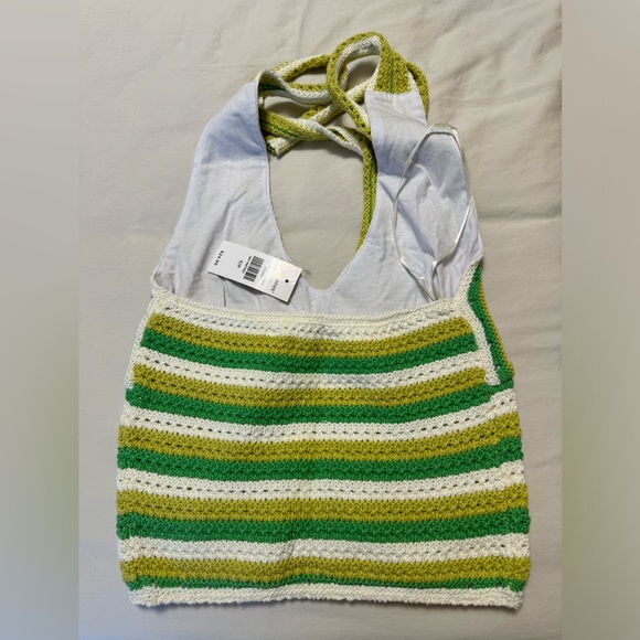 Crochet Halter Top in Green and White BNWT - Picture 2 of 2
